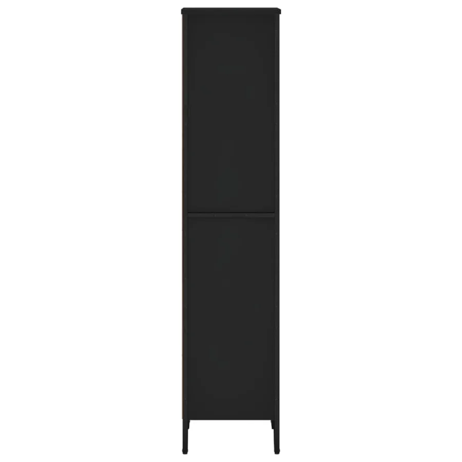 Bibliothèque noir 50x31x137,5 cm bois d'ingénierie - 5