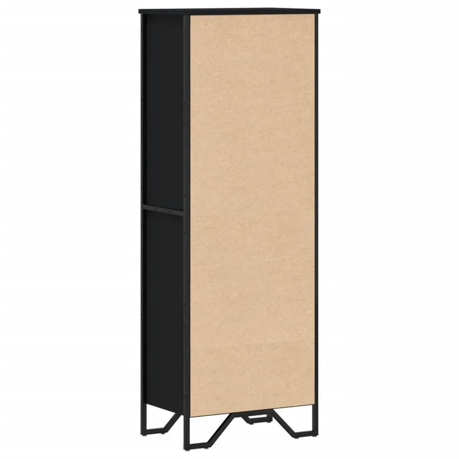 Bibliothèque noir 50x31x137,5 cm bois d'ingénierie - 6