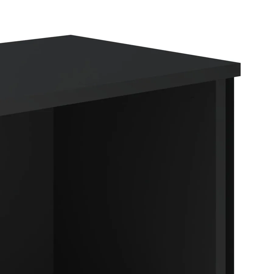 Bibliothèque noir 50x31x137,5 cm bois d'ingénierie - 7