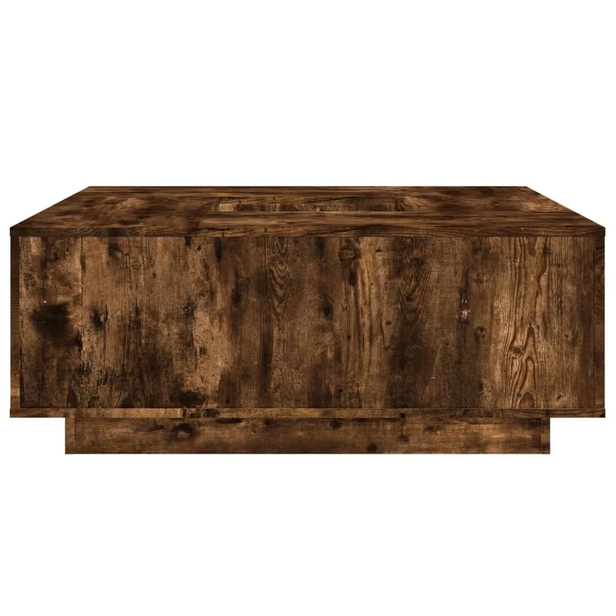 Table basse chêne fumé 100x100x40 cm bois d'ingénierie - 6