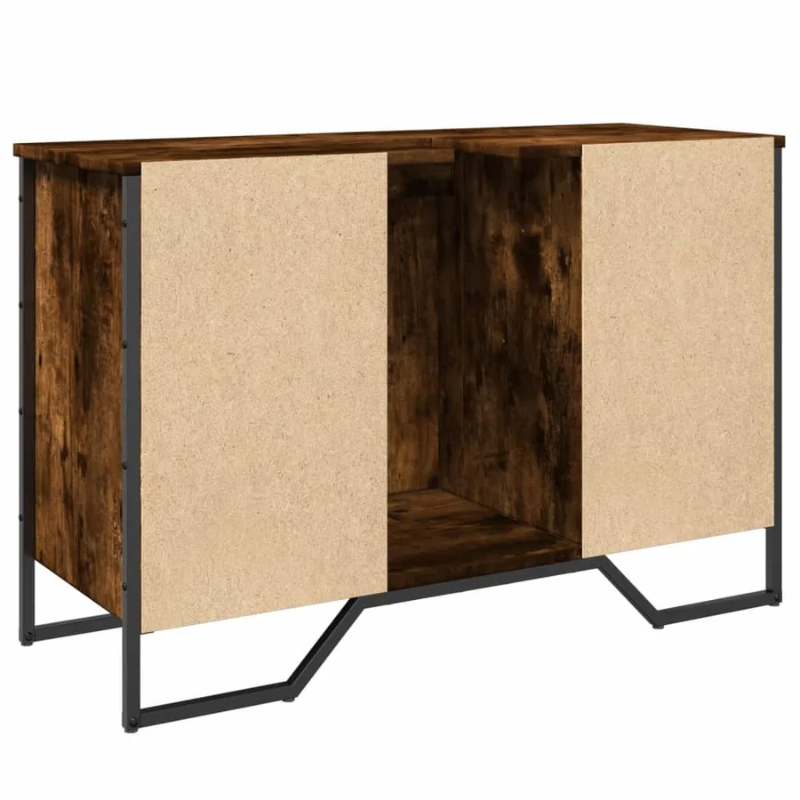 Armoire lavabo de salle de bain chêne fumé 91x35x60 cm - 6