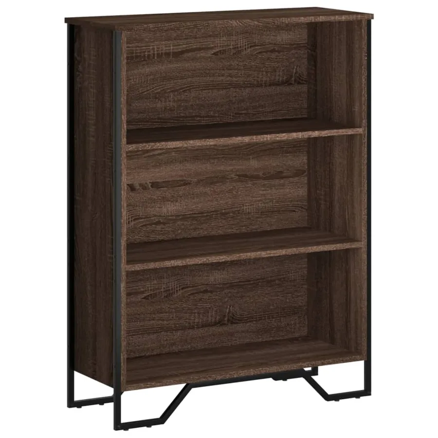 Bibliothèque chêne marron 80x31x106 cm bois d'ingénierie - 2
