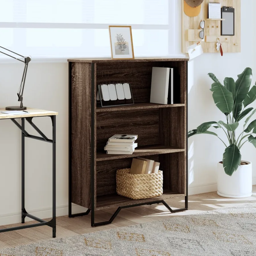 Bibliothèque chêne marron 80x31x106 cm bois d'ingénierie - 3