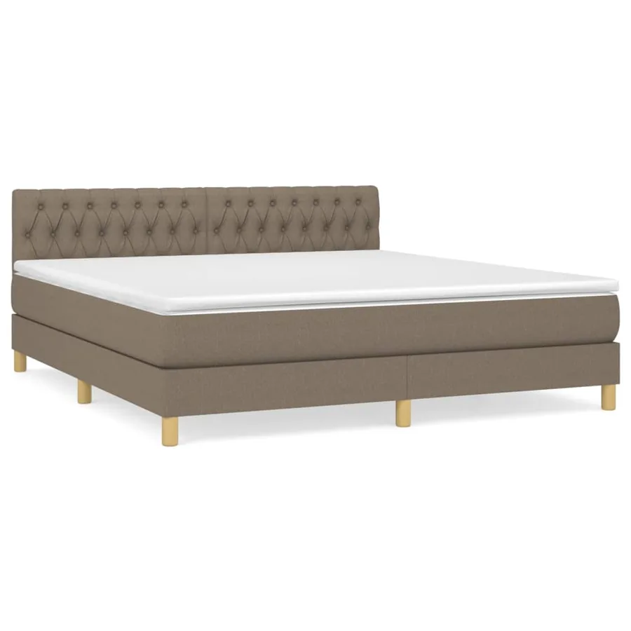 Sommier à lattes de lit avec matelas Taupe 180x200 cm Tissu - 2