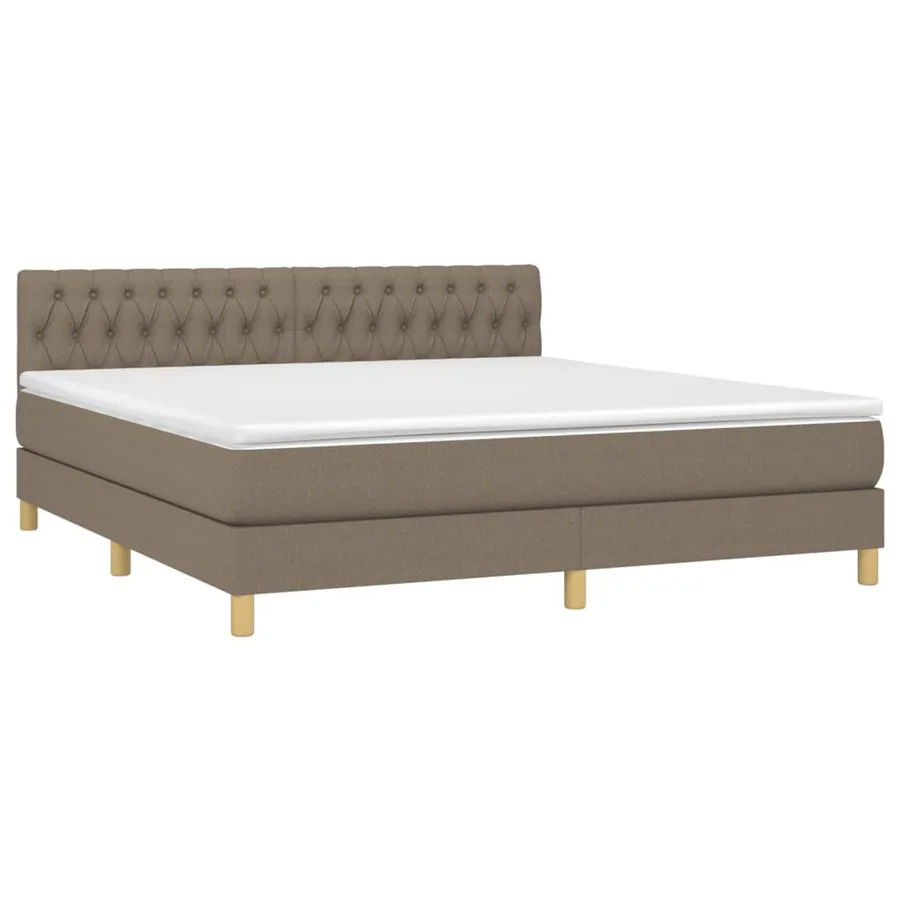Sommier à lattes de lit avec matelas Taupe 180x200 cm Tissu - 3