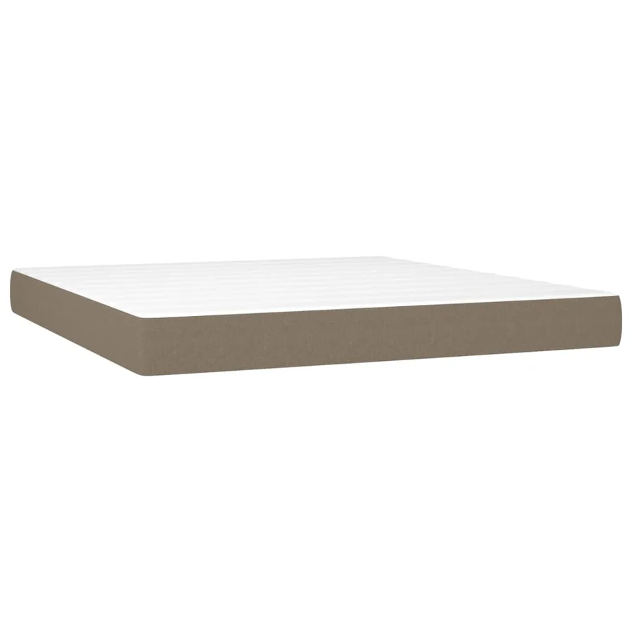 Sommier à lattes de lit avec matelas Taupe 180x200 cm Tissu - 5