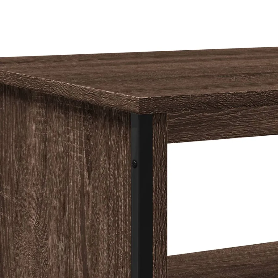 Table basse chêne marron 75x51x40 cm bois d'ingénierie - 8
