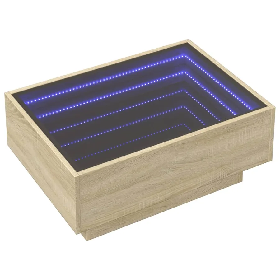 Table basse avec LED chêne sonoma 70x50x30 cm bois d'ingénierie - 3