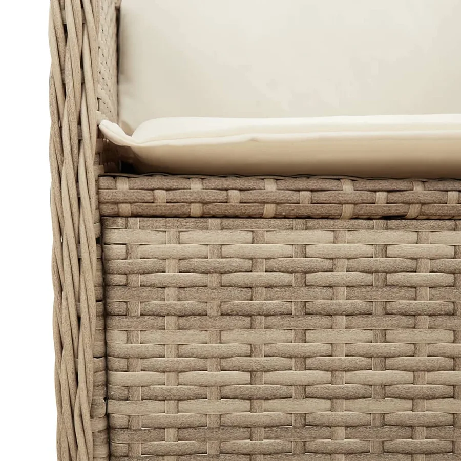 Chaises inclinables de jardin lot de 2 et coussins beige rotin - 9