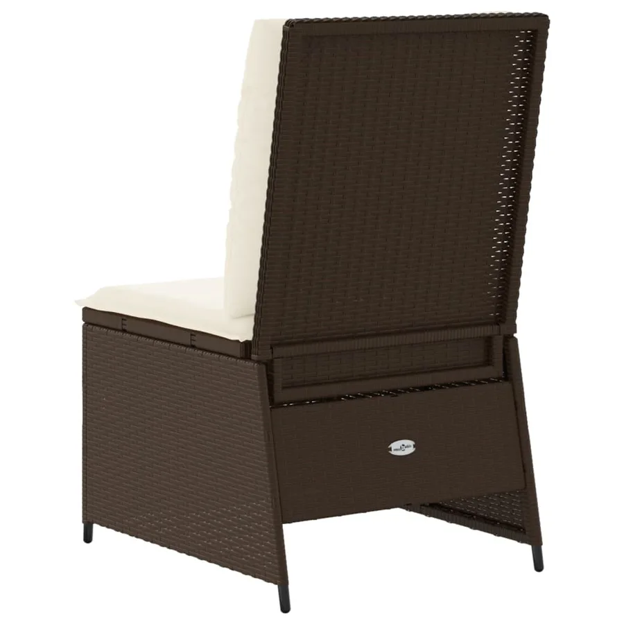 Canapé inclinable de jardin avec coussins marron résine tressée - 6