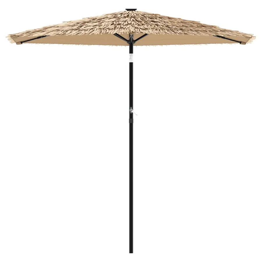 Parasol de jardin avec LED et mât en acier marron 223x223x213cm - 4
