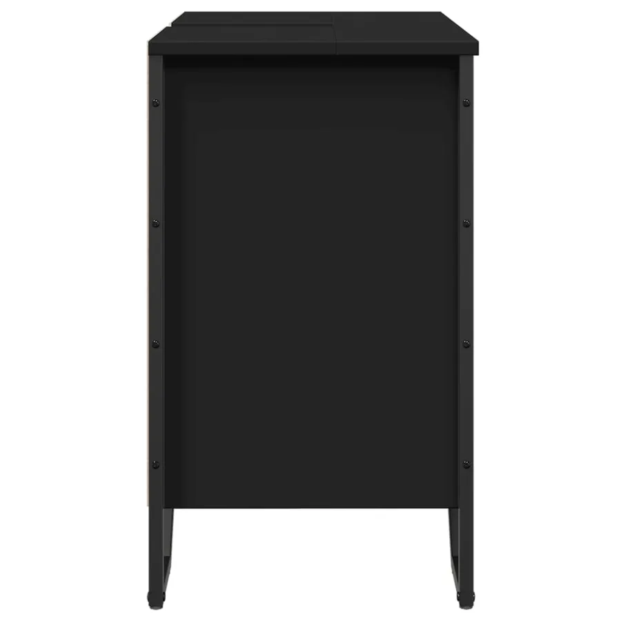 Armoire lavabo de salle de bain noir 60x35x60 cm - 5