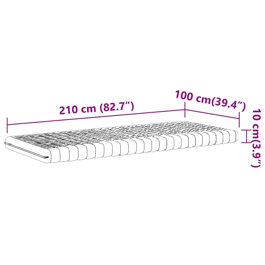 Matelas en mousse blanc 100x210 cm 7 zones dureté 20 ILD - 9