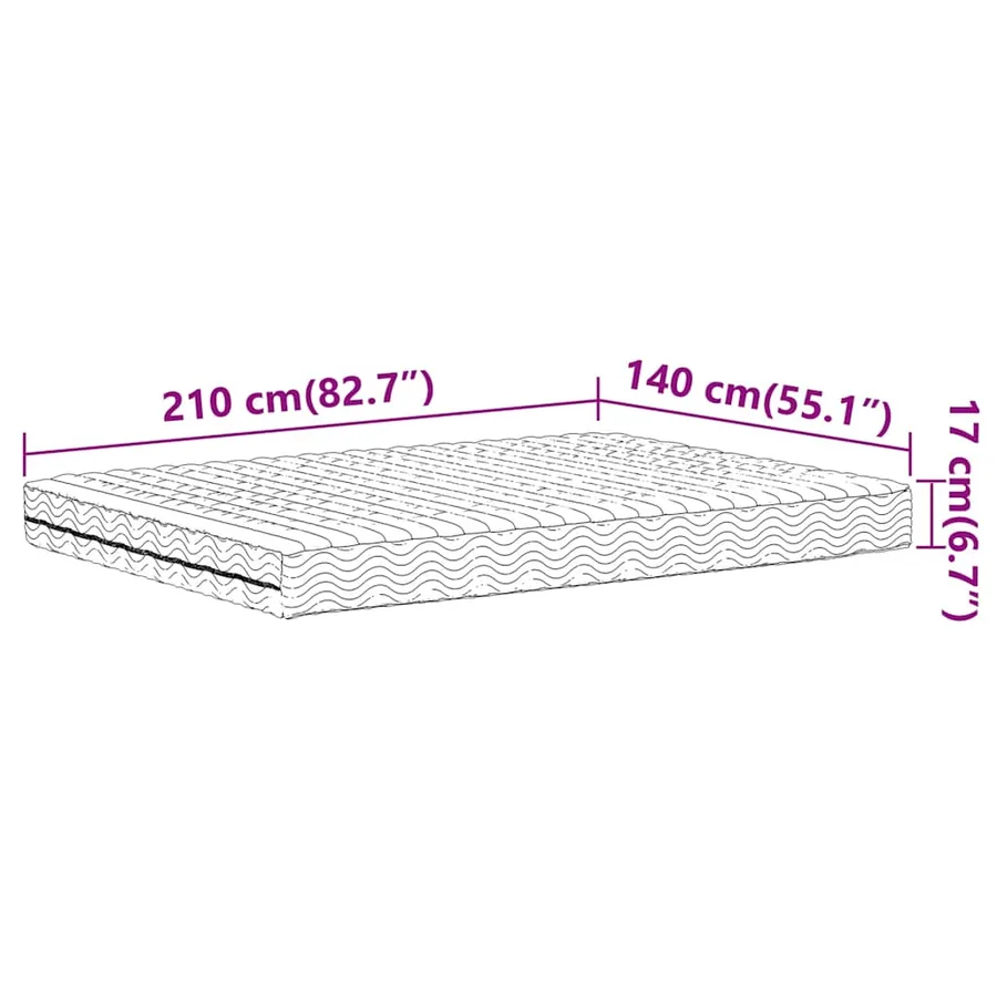 Matelas en mousse blanc 140x210 cm dureté H2 H3 - 9