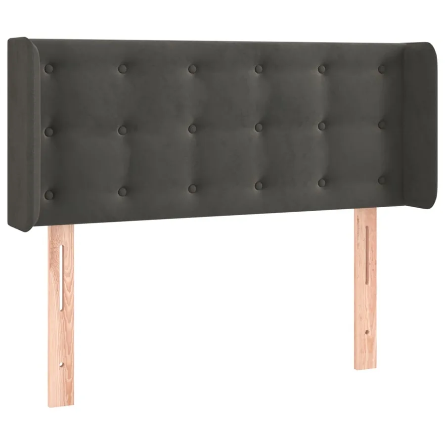 Tête de lit à LED Gris foncé 103x16x78/88 cm Velours - 3