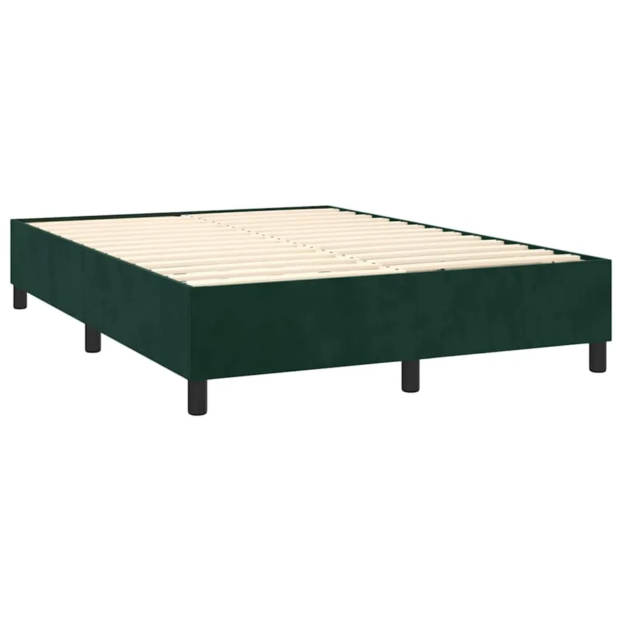 Sommier à lattes de lit et matelas Vert foncé 140x190cm Velours - 4