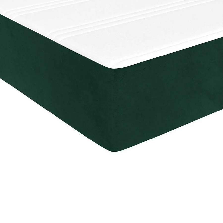 Sommier à lattes de lit et matelas Vert foncé 140x190cm Velours - 8
