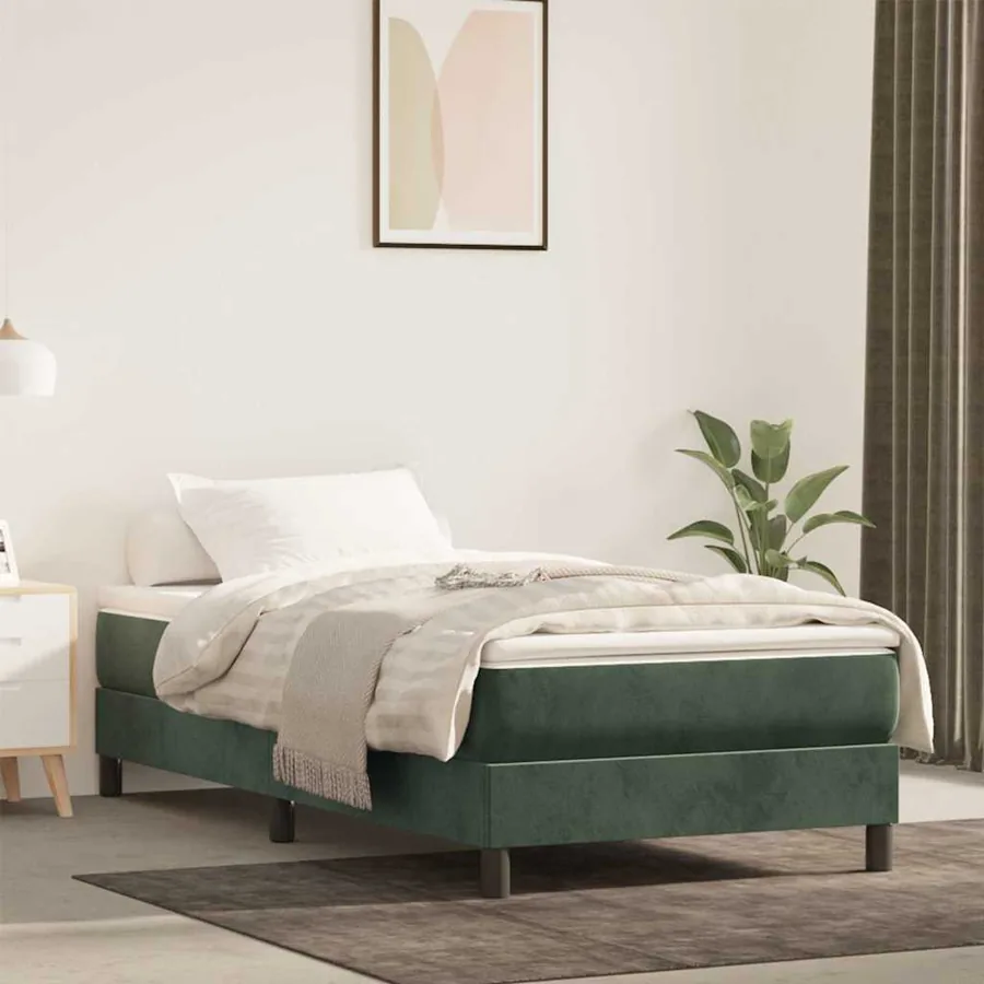 Matelas à ressorts ensachés 90 x 220 cm Vert foncé