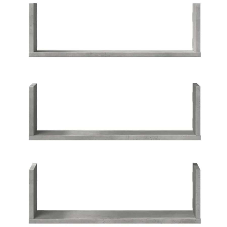 Étagères murales 3 pcs gris béton 58x18x18 cm bois d'ingénierie - 4