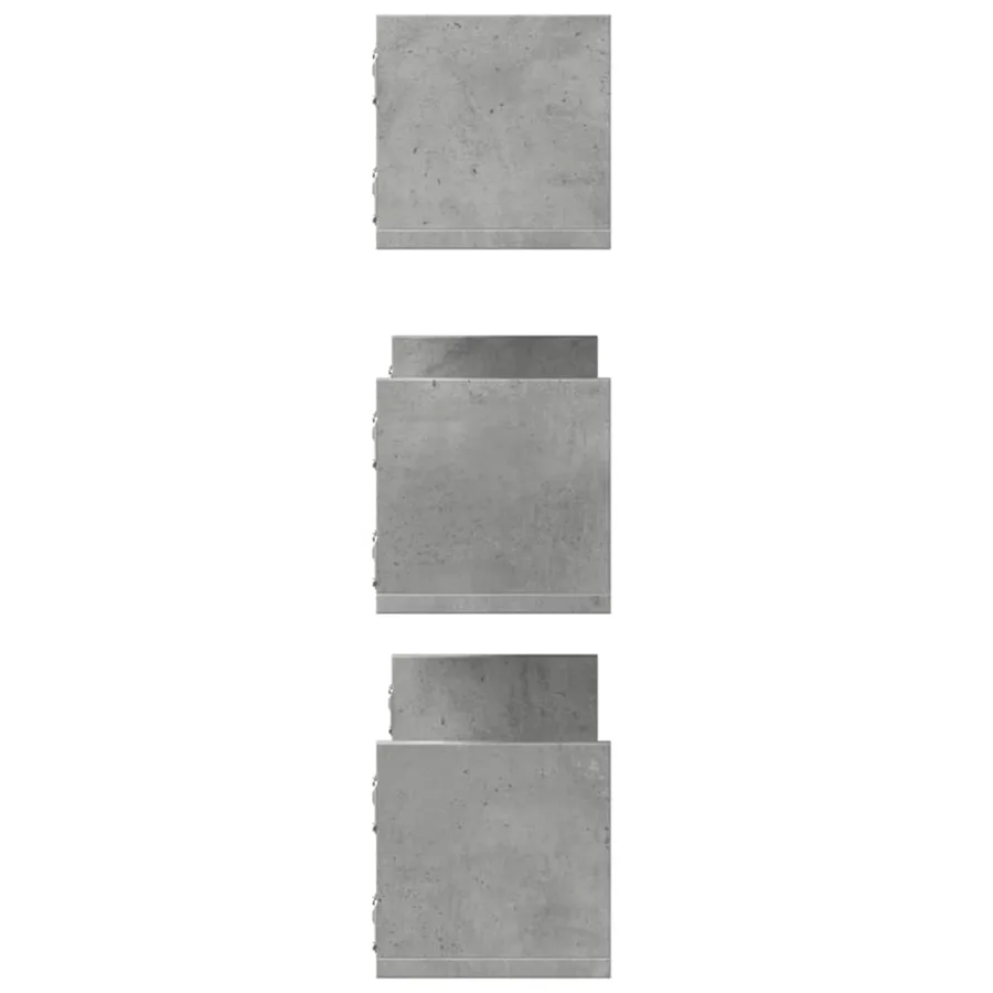 Étagères murales 3 pcs gris béton 58x18x18 cm bois d'ingénierie - 5