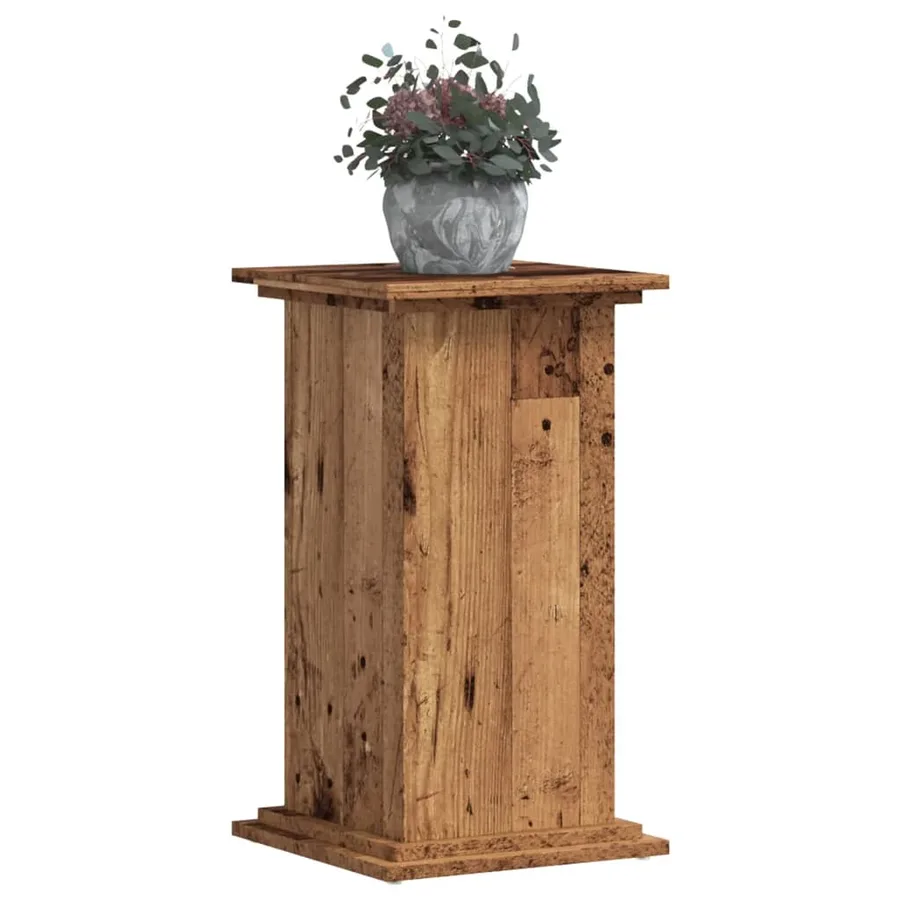 Support pour plantes vieux bois 33x33x60 cm bois d'ingénierie - 7