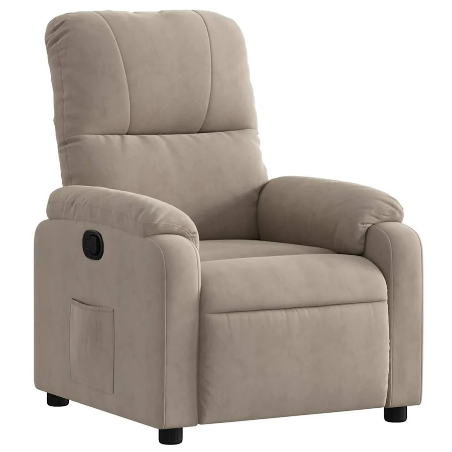 Fauteuil inclinable taupe tissu microfibre - 2