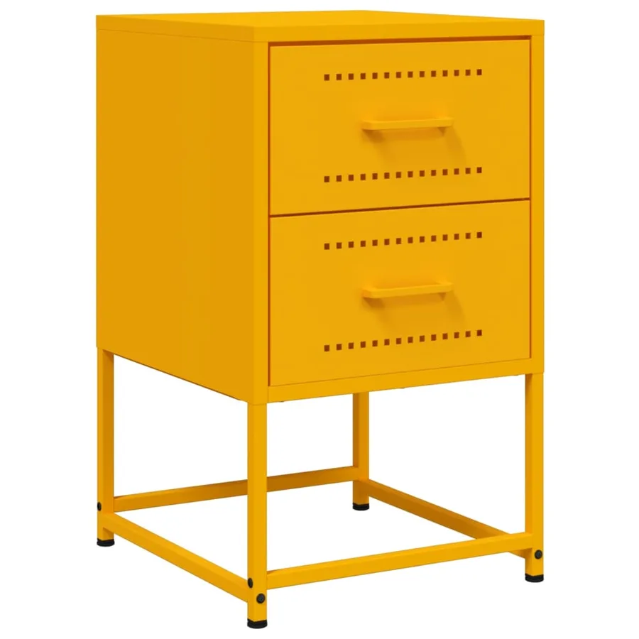 Tables de chevet 2 pcs jaune moutarde 36x39x60,5 cm acier - 5