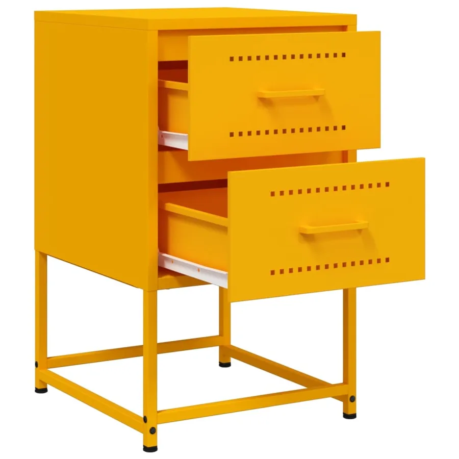 Tables de chevet 2 pcs jaune moutarde 36x39x60,5 cm acier - 9