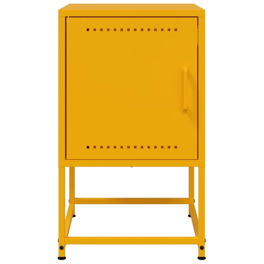 Table de chevet jaune moutarde 36x39x60,5 cm acier - 6