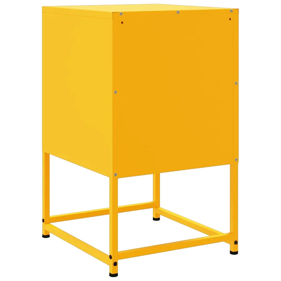 Table de chevet jaune moutarde 36x39x60,5 cm acier - 8
