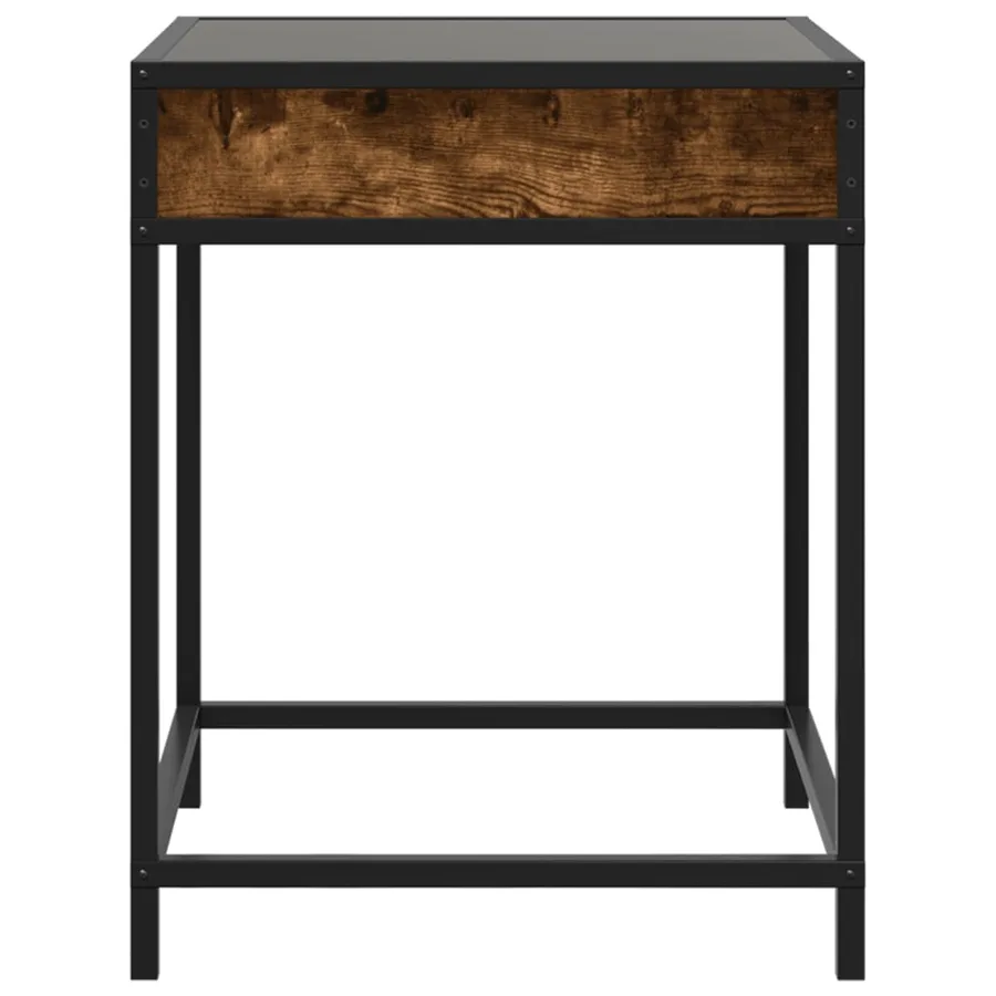 Table de chevet avec LED infini chêne fumé 40x40x51 cm - 6
