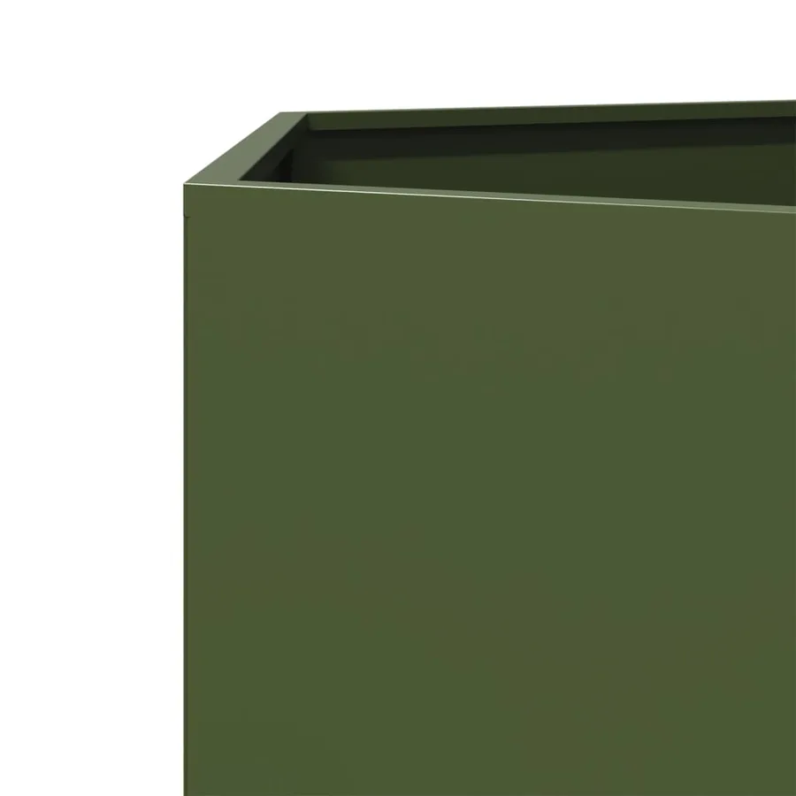 Jardinière vert olive hexagone 138x120x45 cm acier - 8
