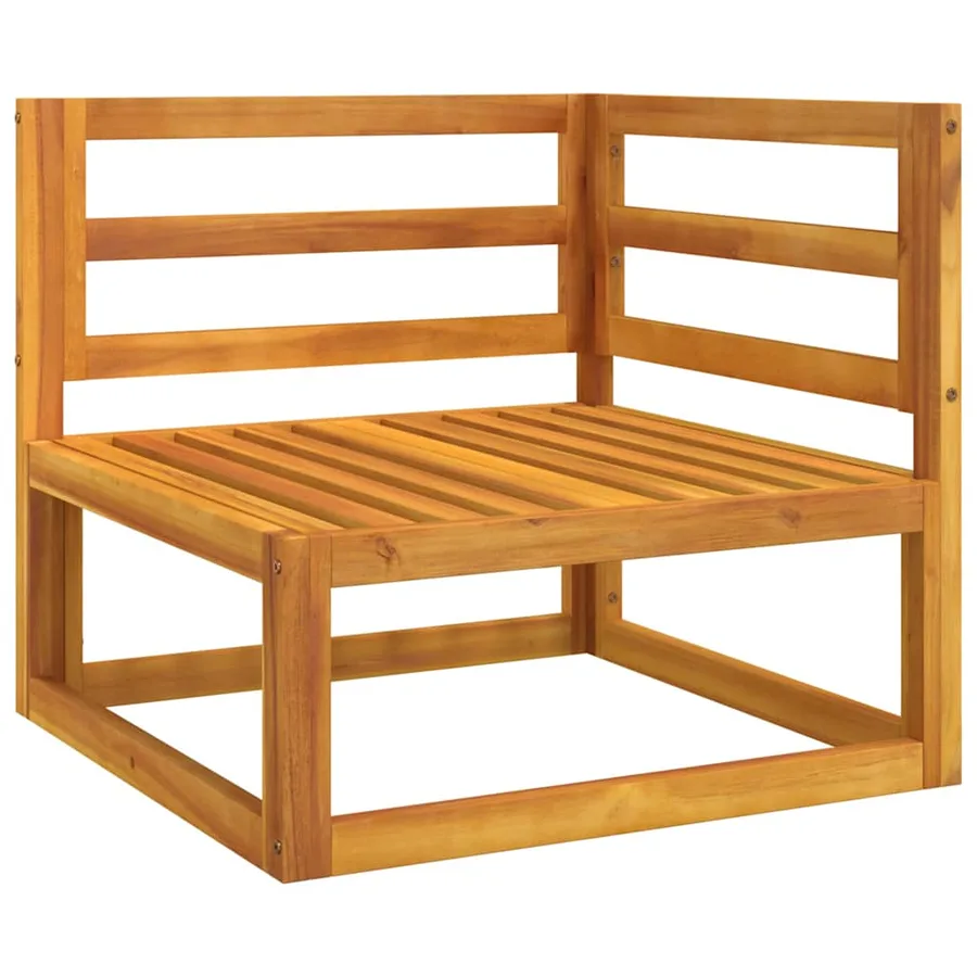 Canapé d'angle sectionnel avec coussins gris clair bois acacia - 3