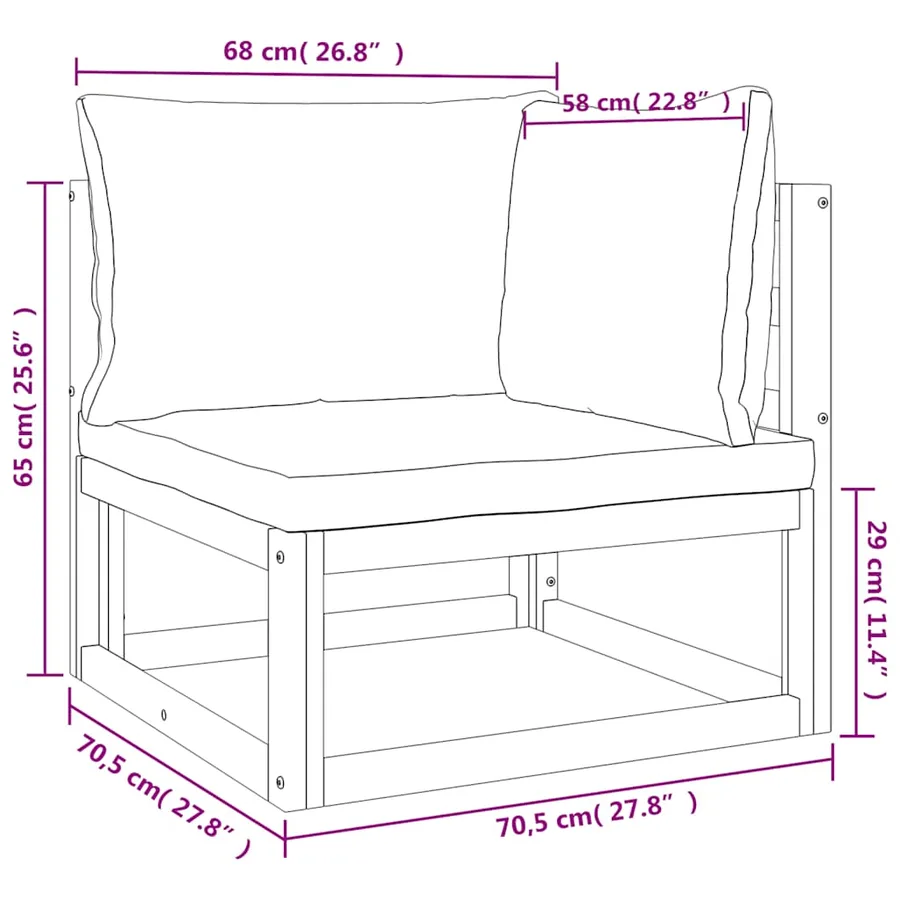 Canapé d'angle sectionnel avec coussins gris clair bois acacia - 8