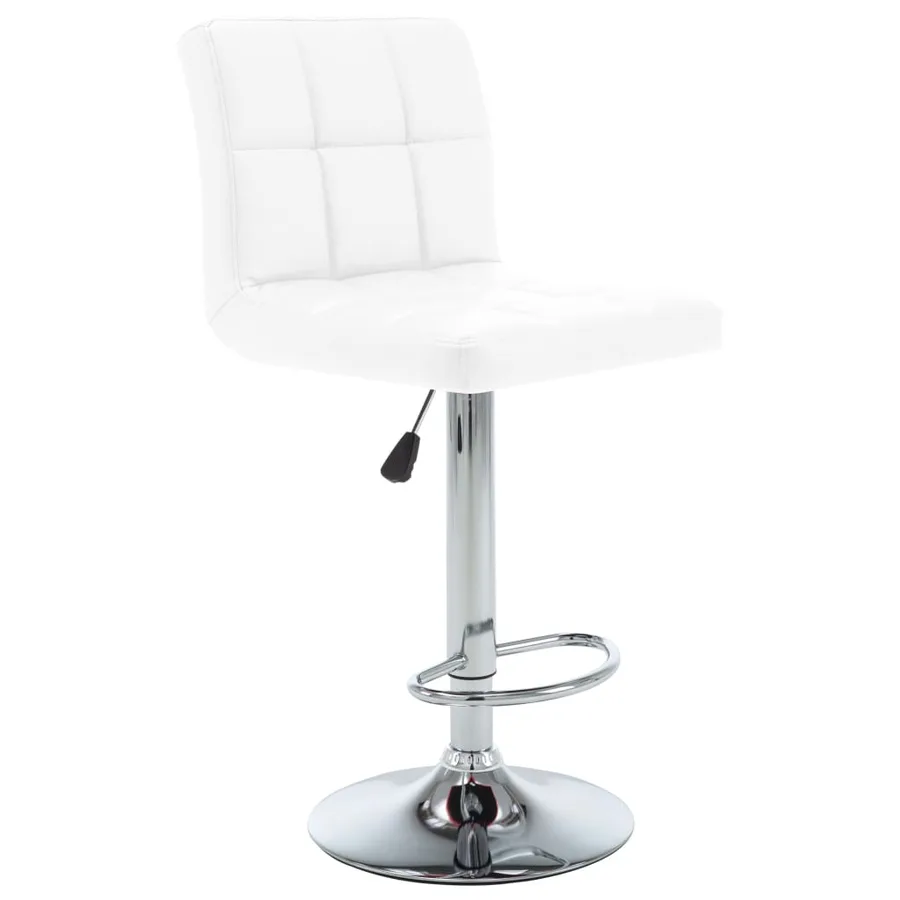 Tabourets de bar lot de 2 blanc similicuir - 2