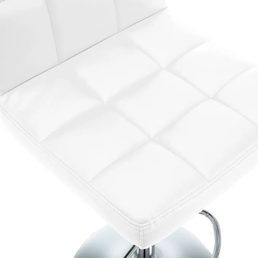 Tabourets de bar lot de 2 blanc similicuir - 6