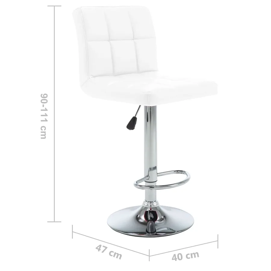 Tabourets de bar lot de 2 blanc similicuir - 8