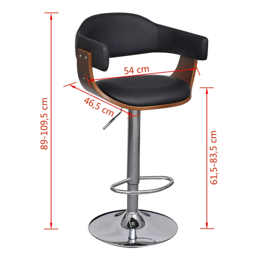 Tabourets de bar lot de 2 similicuir - 6