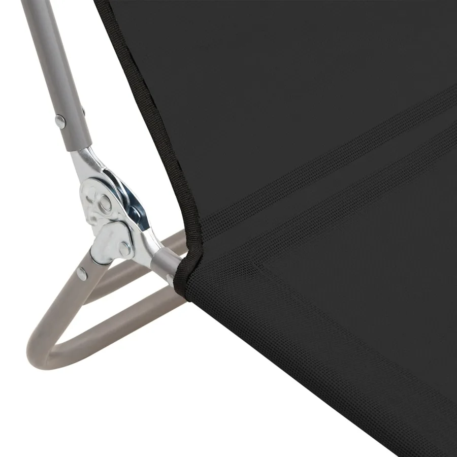 Chaises longues pliables lot de 2 noir textilène et acier - 10
