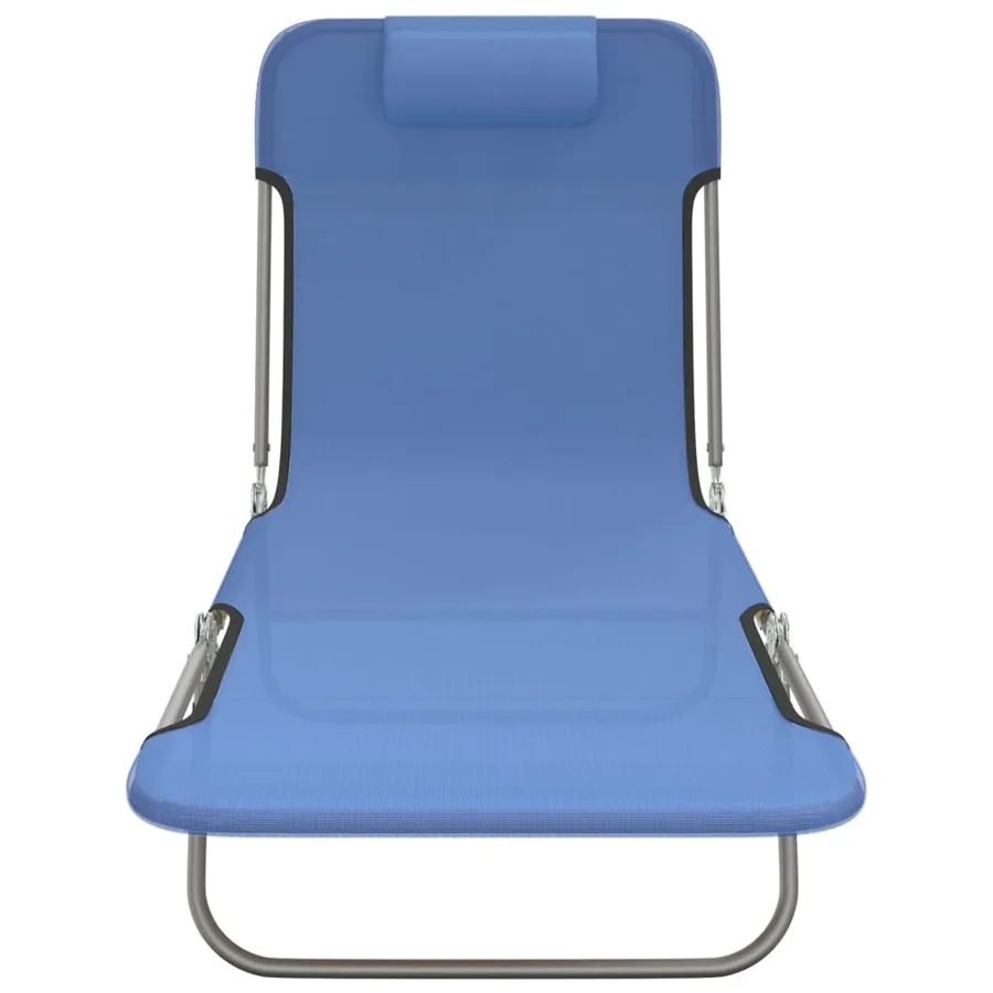 Chaises longues pliables lot de 2 noir textilène et acier - 100