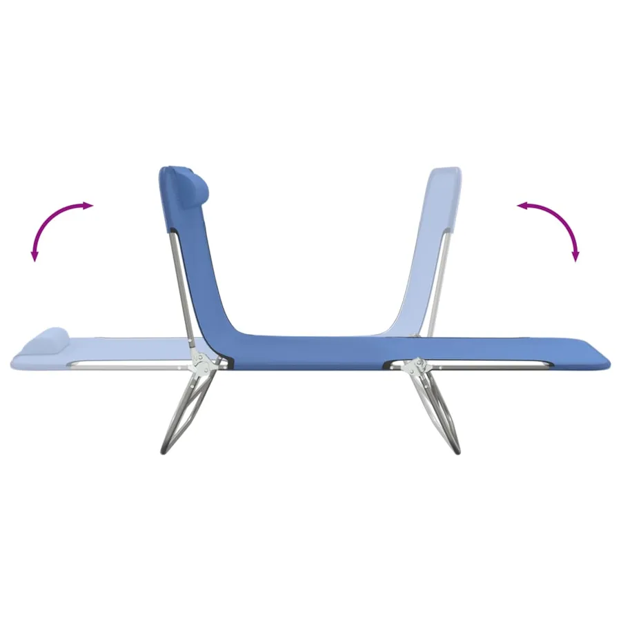 Chaises longues pliables lot de 2 noir textilène et acier - 103