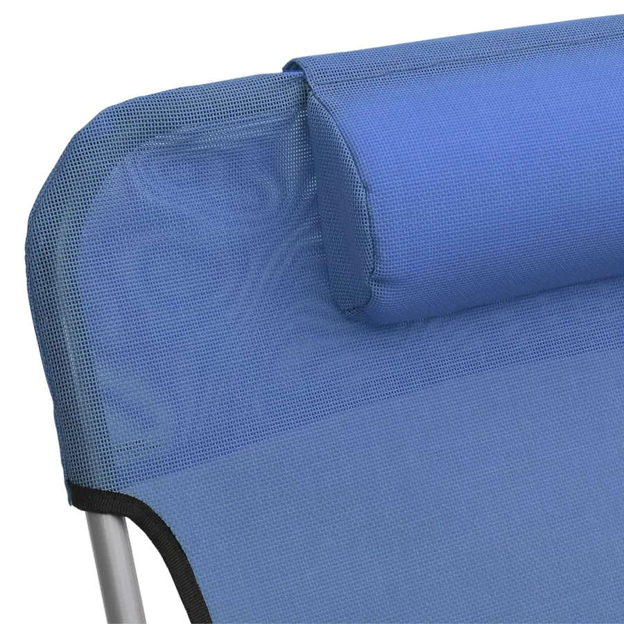 Chaises longues pliables lot de 2 noir textilène et acier - 105