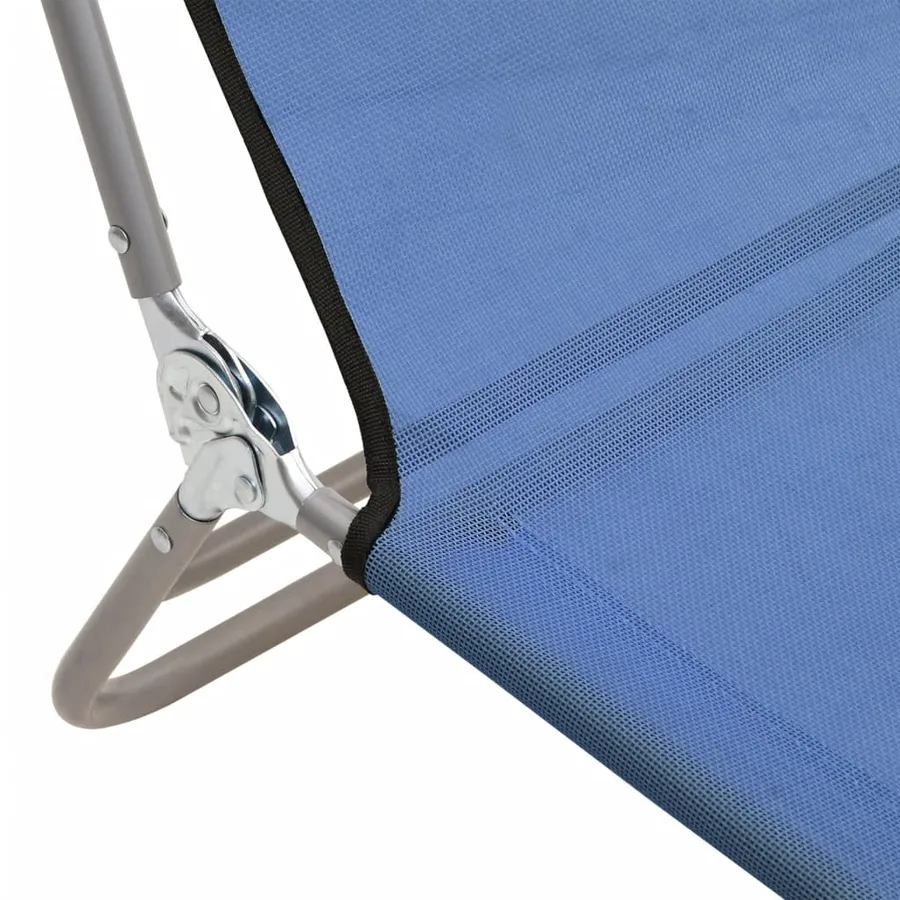 Chaises longues pliables lot de 2 noir textilène et acier - 106
