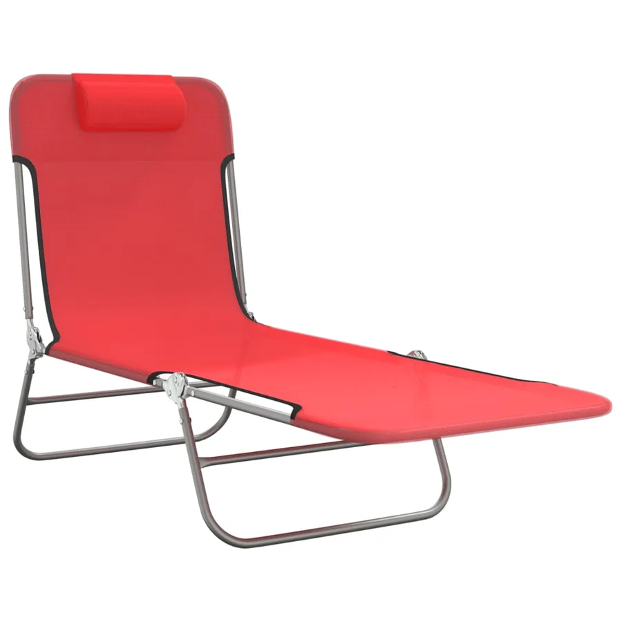 Chaises longues pliables lot de 2 noir textilène et acier - 111