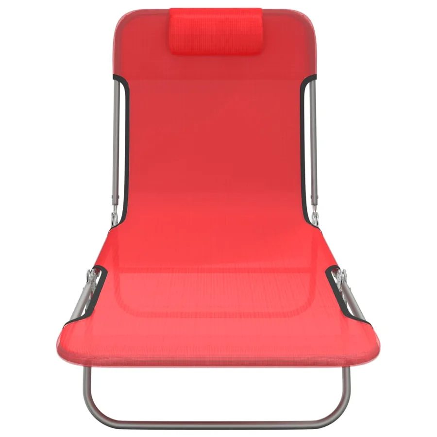 Chaises longues pliables lot de 2 noir textilène et acier - 112