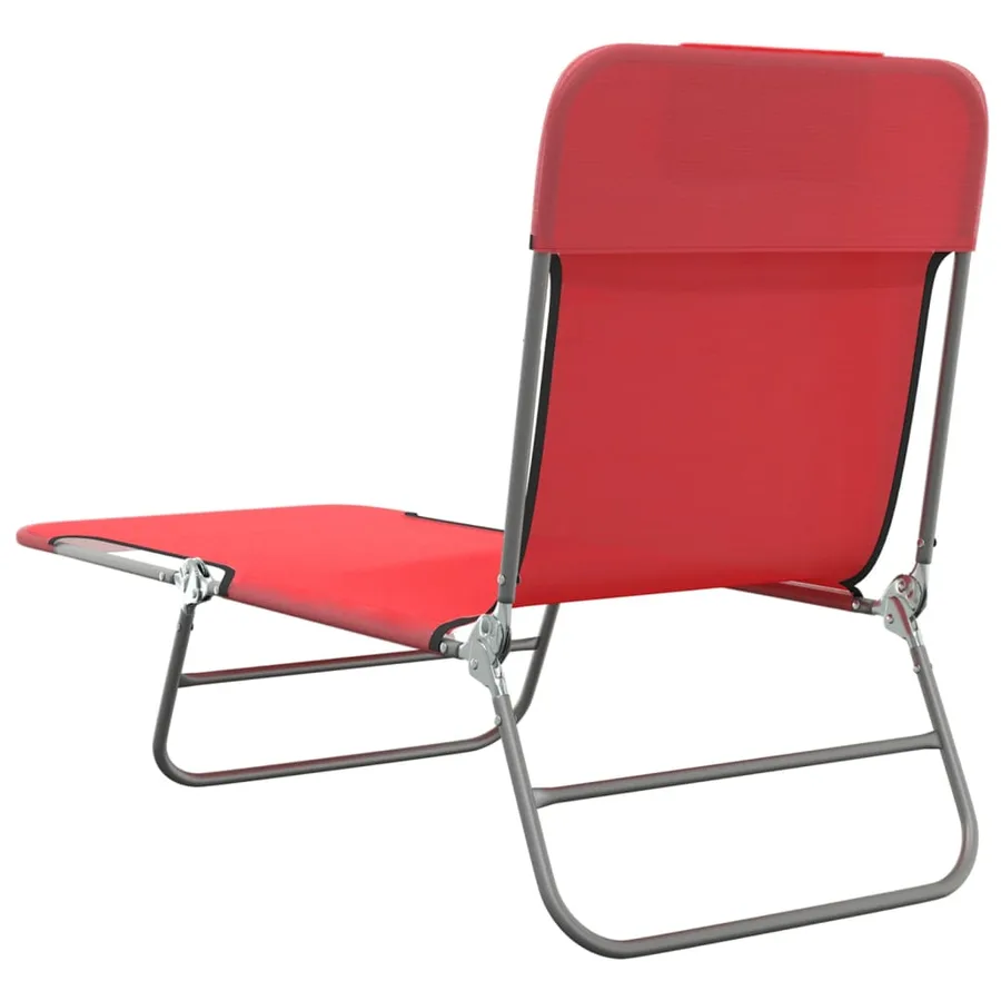 Chaises longues pliables lot de 2 noir textilène et acier - 114