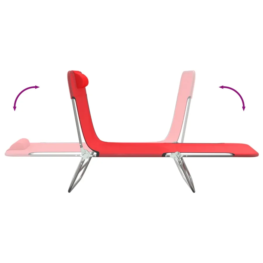 Chaises longues pliables lot de 2 noir textilène et acier - 115