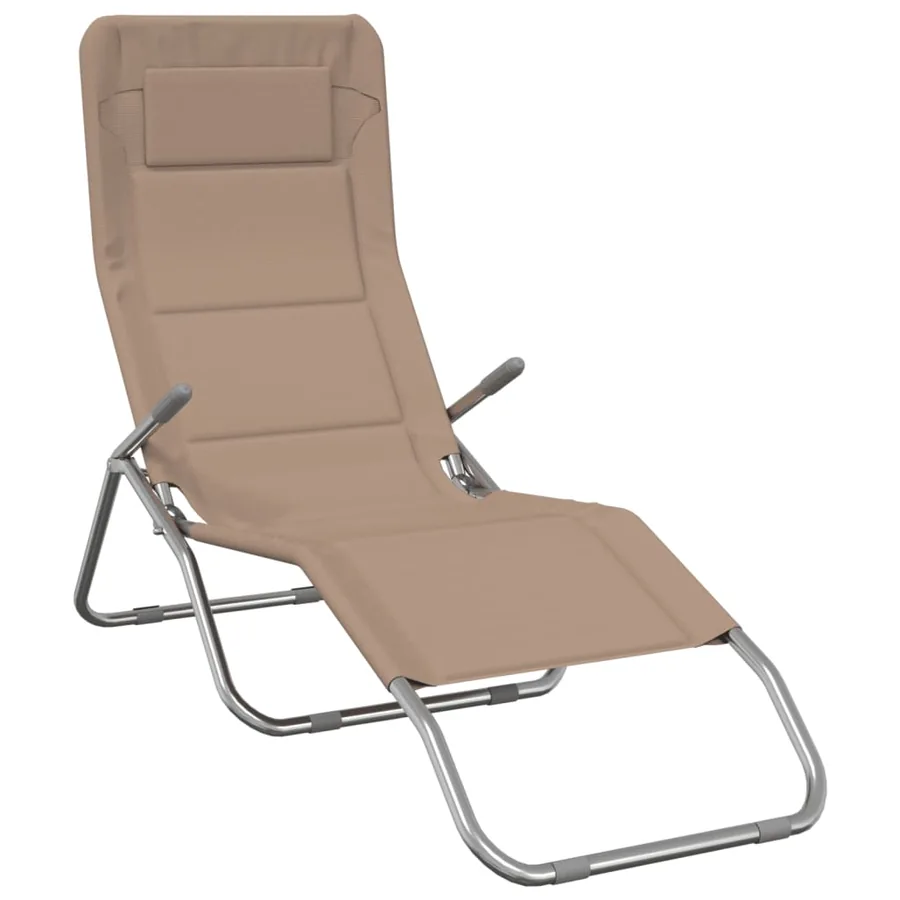 Chaises longues pliables lot de 2 noir textilène et acier - 15