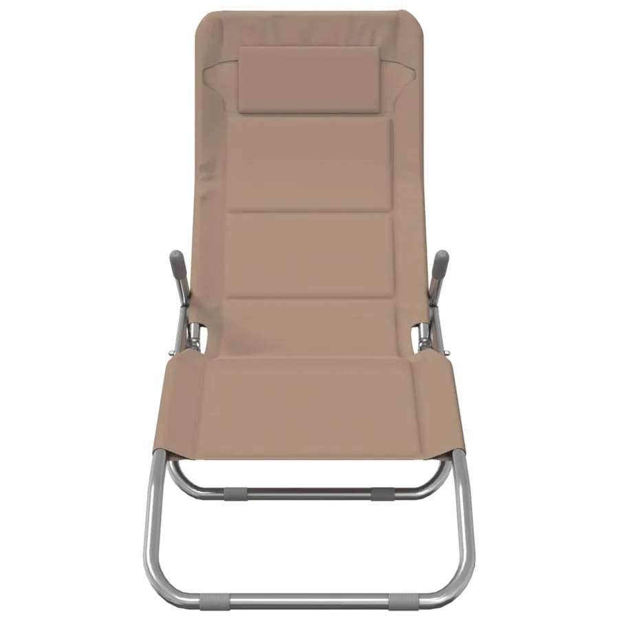 Chaises longues pliables lot de 2 noir textilène et acier - 16