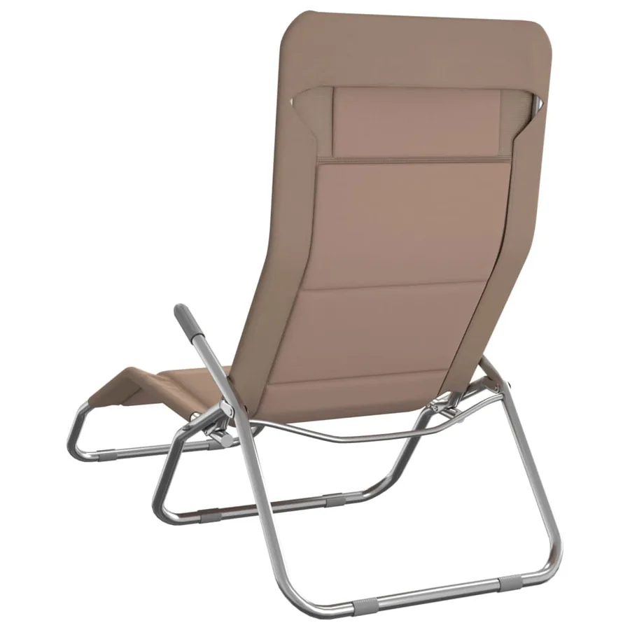 Chaises longues pliables lot de 2 noir textilène et acier - 18